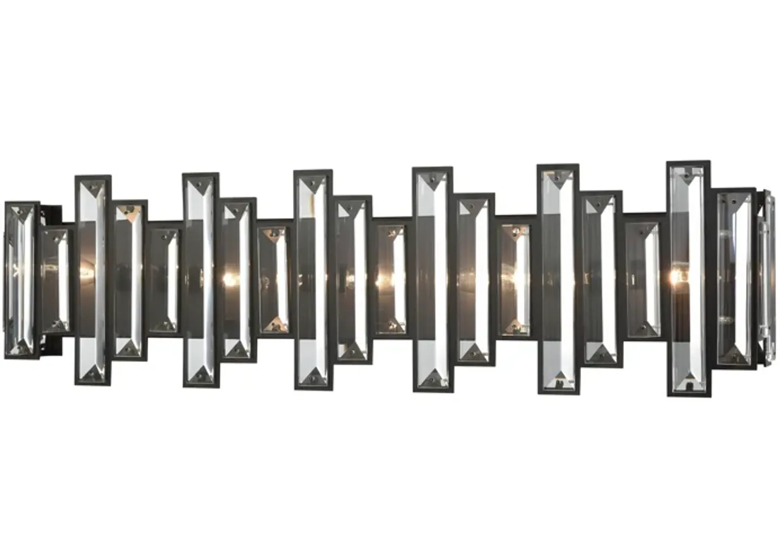 Crystal Heights 30" Wide 5-Light Vanity Light - Oil Rubbed Bronze