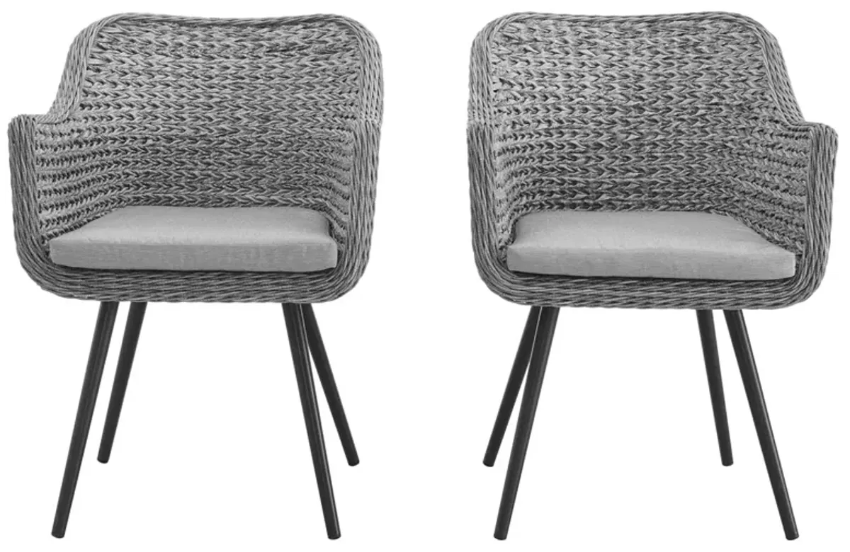 Endeavor Dining Armchair Outdoor Patio Wicker Rattan Set of 2