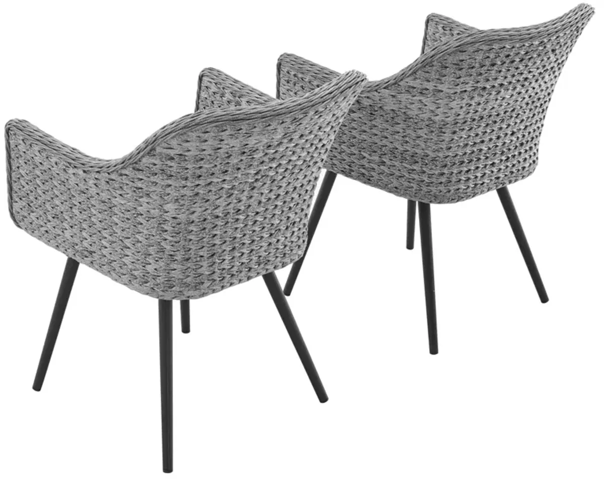 Endeavor Dining Armchair Outdoor Patio Wicker Rattan Set of 2