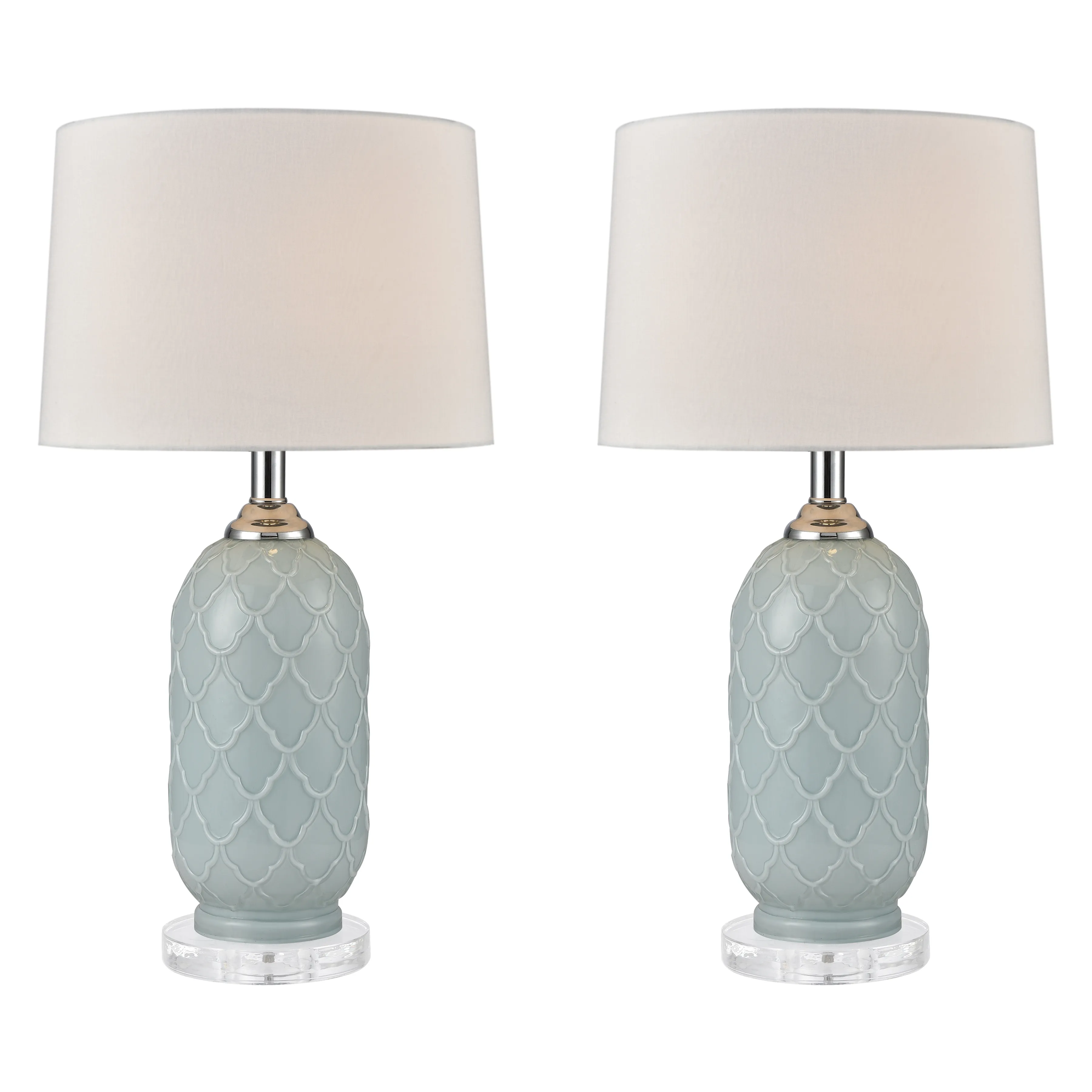 La Joliette 24" High 2-Light Table Lamp - Set of 2 Pale Blue