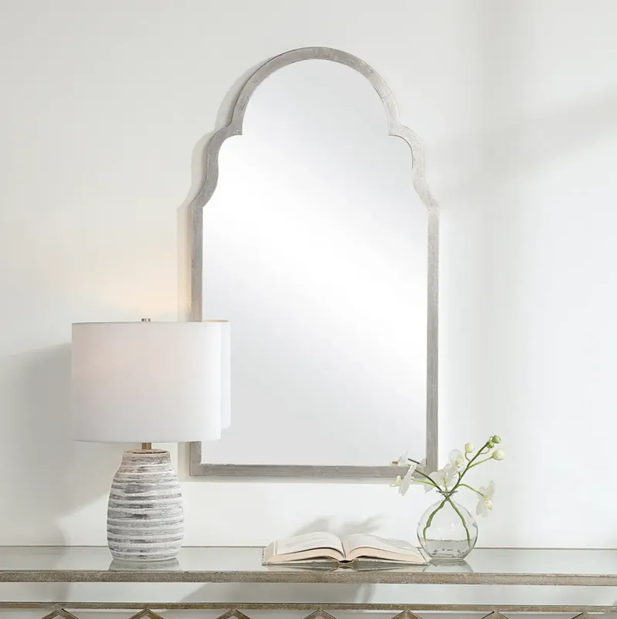 Van Silver Arched Wall Mirror