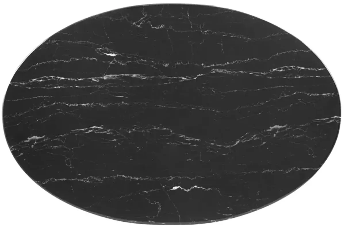 Zinque 42" Oval Artificial Marble Dining Table