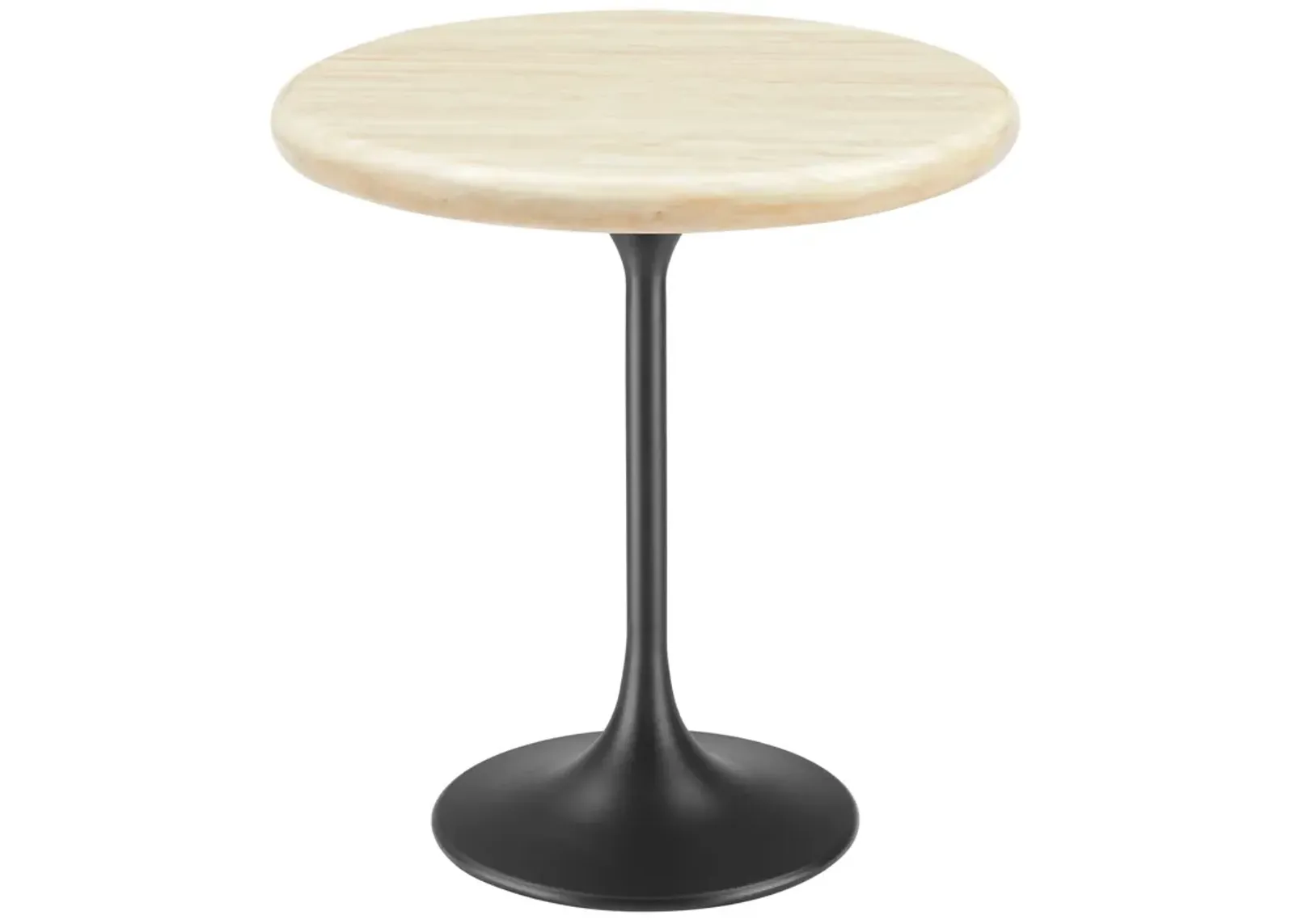 Lippa 20" Round Artificial Travertine  Side Table