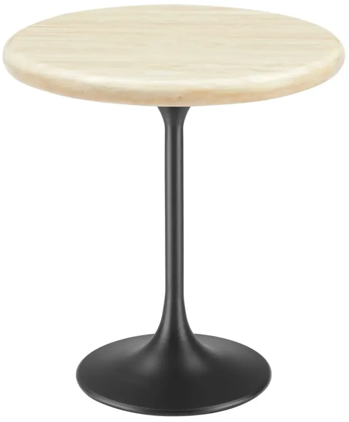 Lippa 20" Round Artificial Travertine  Side Table