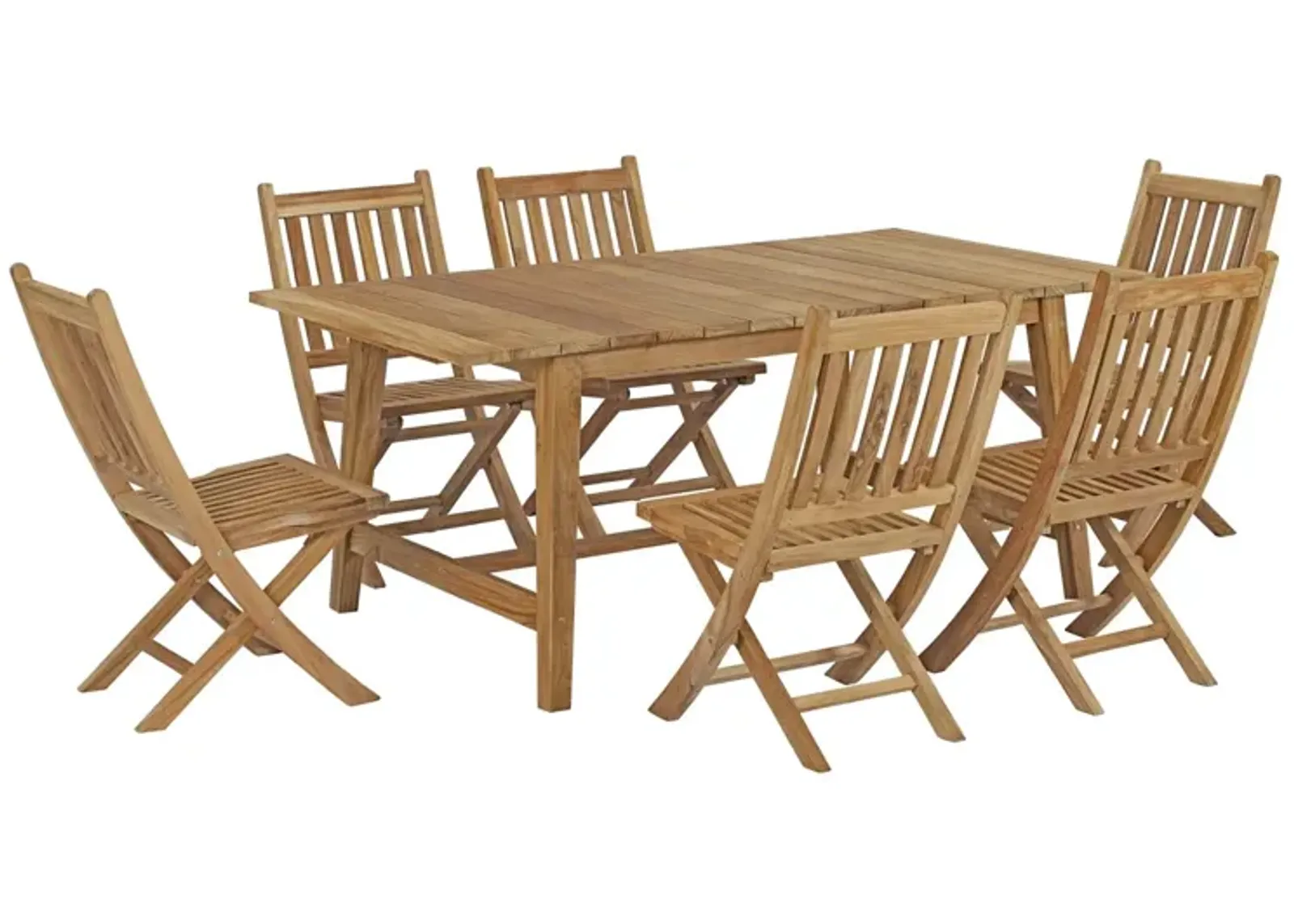 Marina 7 Piece Outdoor Patio Teak Dining Set