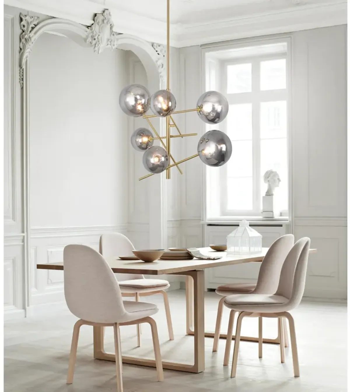 Laylani Grey Glass Chandelier