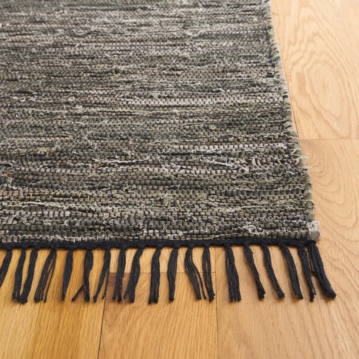 RAG RUG 301 DARK GREEN  8' x 10' Large Rectangle Rug