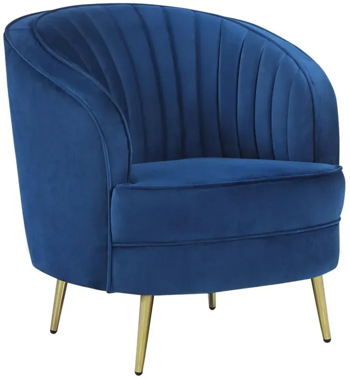 Sophia Upholstered Vertical Channel Tufted Chair Blue