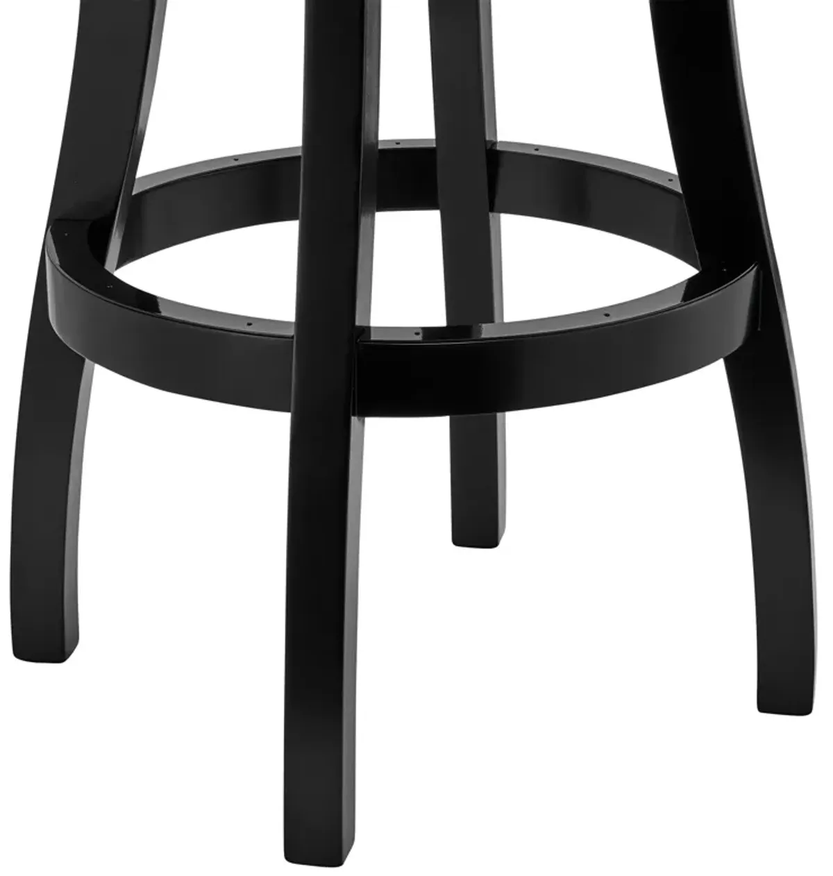 Raleigh 26" Counter Height Swivel Barstool in Black Finish and Gray Faux Leather