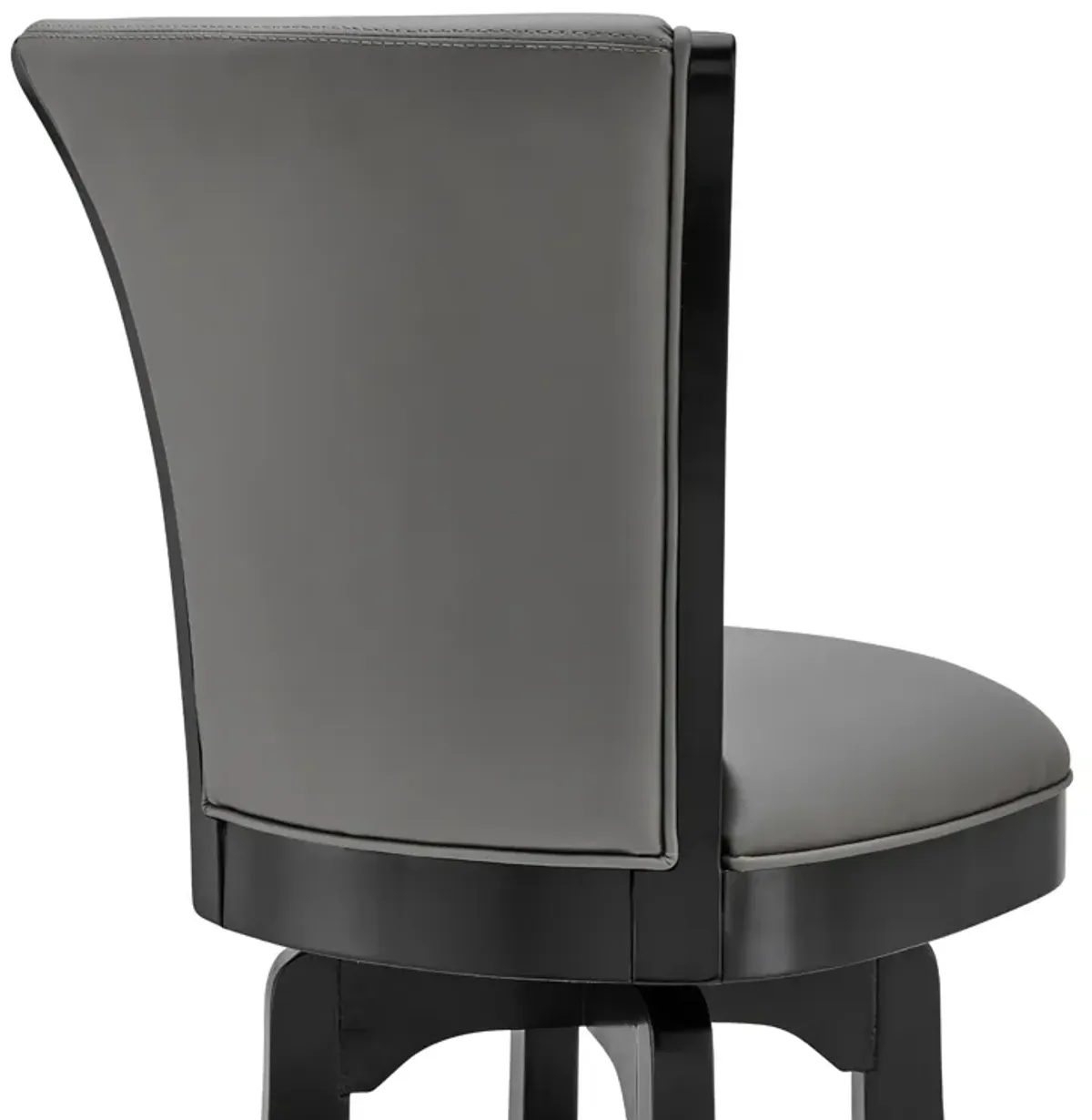 Raleigh 26" Counter Height Swivel Barstool in Black Finish and Gray Faux Leather