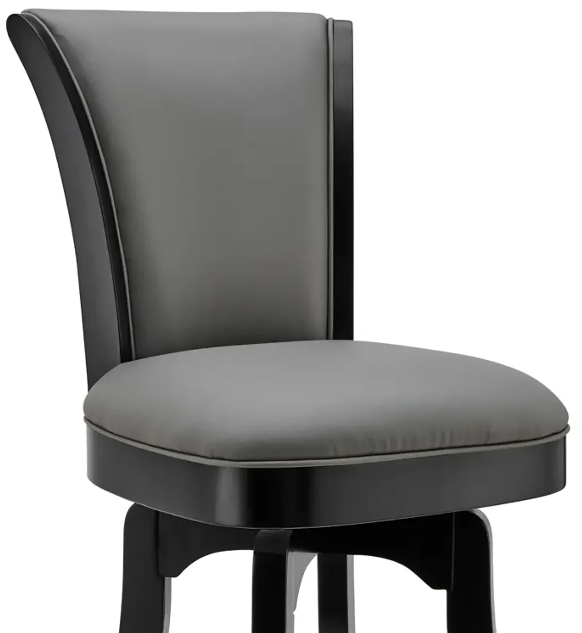 Raleigh 26" Counter Height Swivel Barstool in Black Finish and Gray Faux Leather