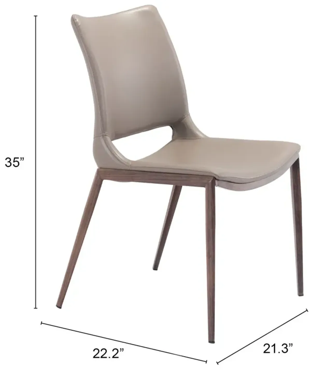 Ace Dining Chair (Set of 2) Brown & Walnut