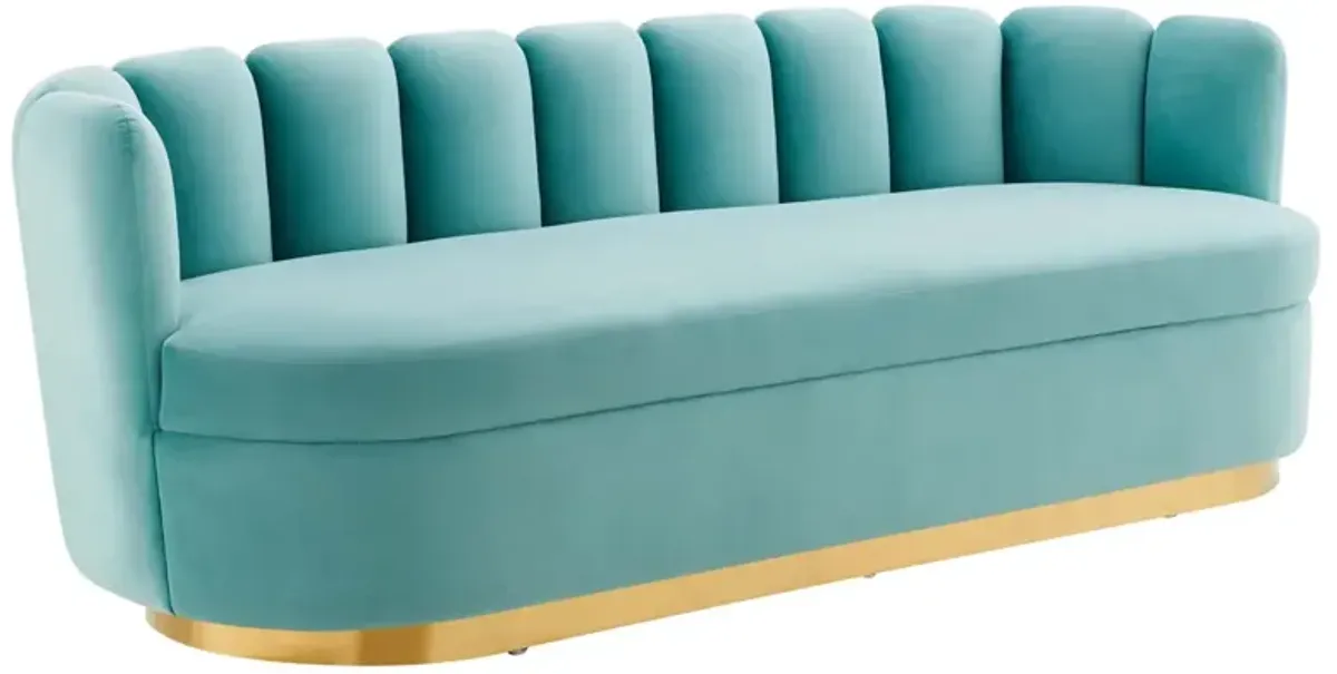 Victoria Channel Tufted Performance Velvet Sofa