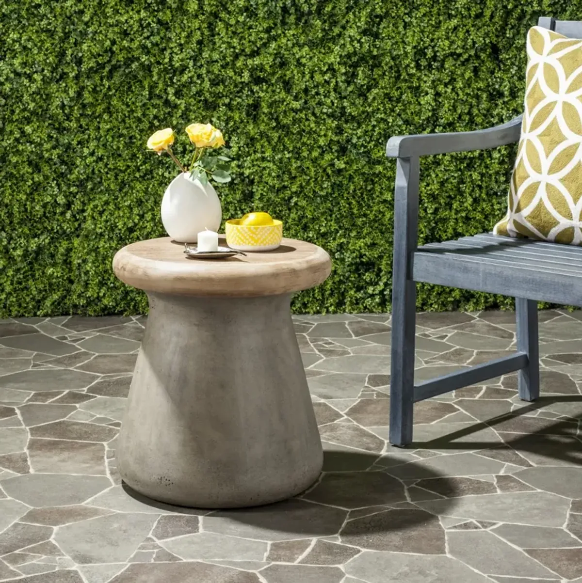 Button Indoor/Outdoor Modern Accent Table