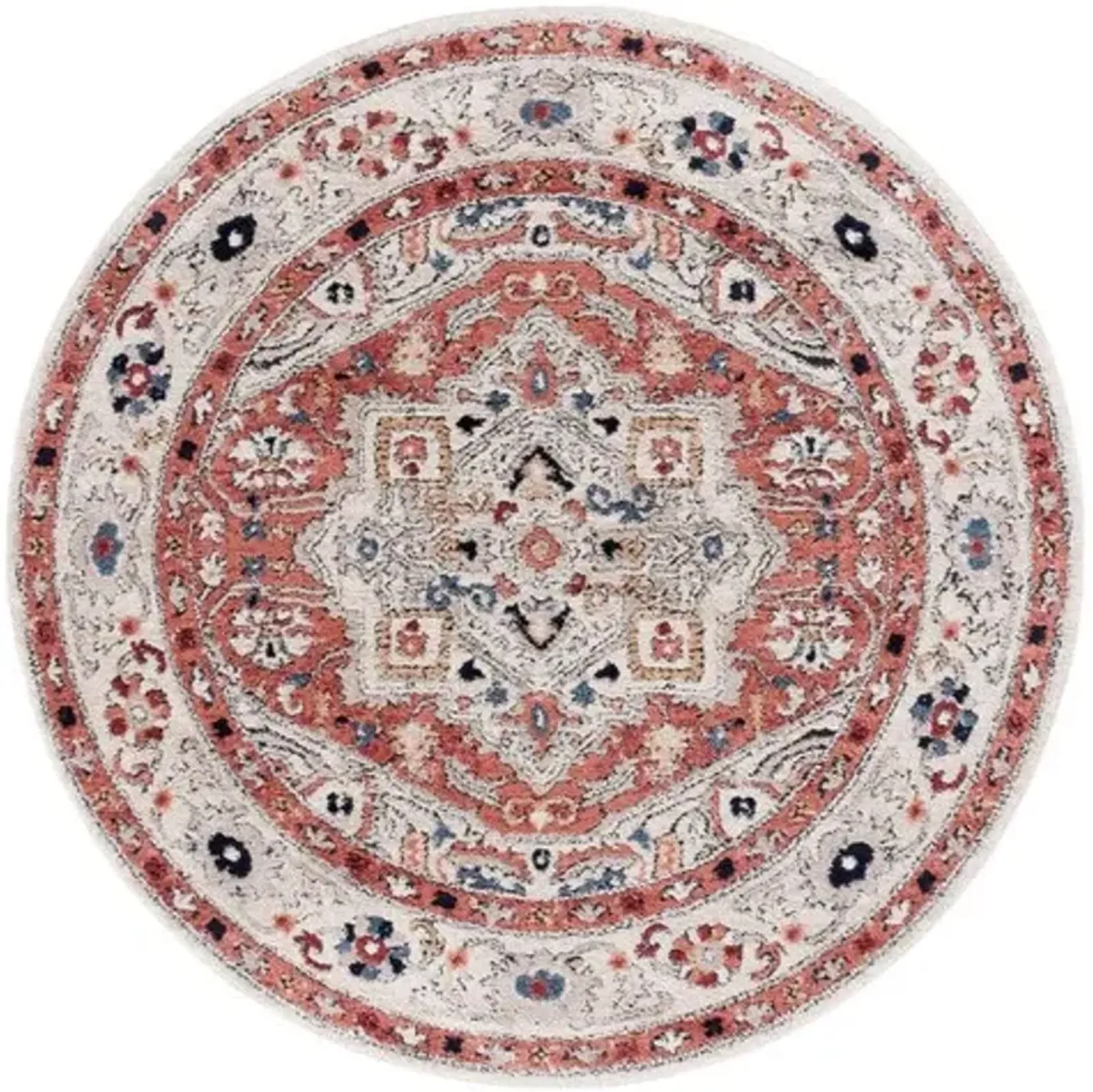 LUNA 100 Orange 6'-7' X 6'-7' Round Round Rug