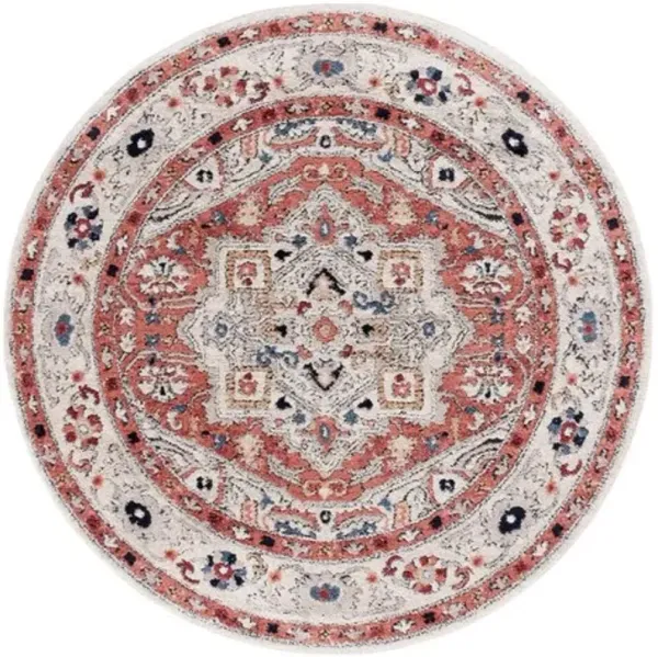 LUNA 100 Orange 6'-7' X 6'-7' Round Round Rug