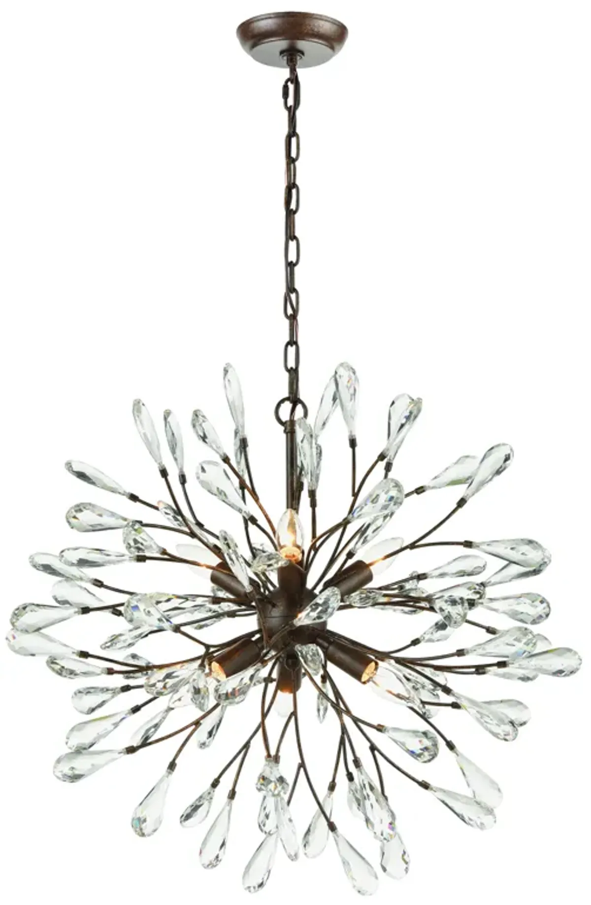 Crislett 25" Wide 6-Light Chandelier - Sunglow Bronze