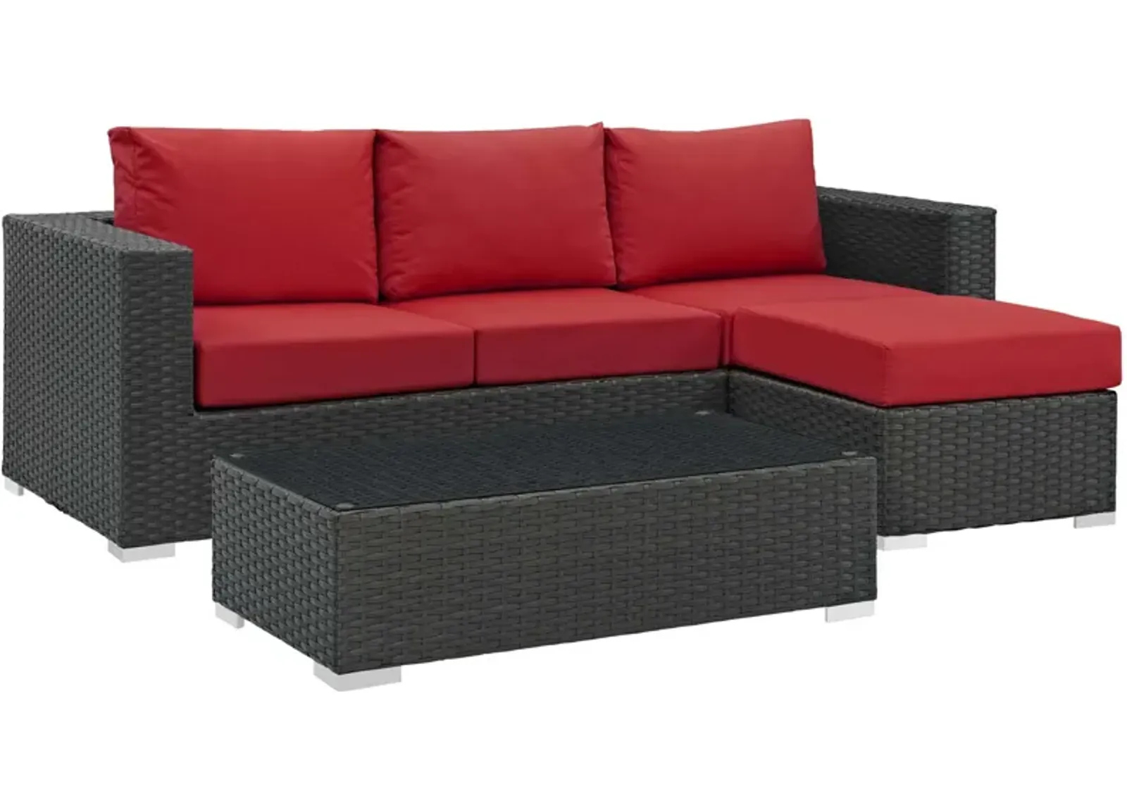 Sojourn 3 Piece Outdoor Patio Sunbrella® Sectional Set