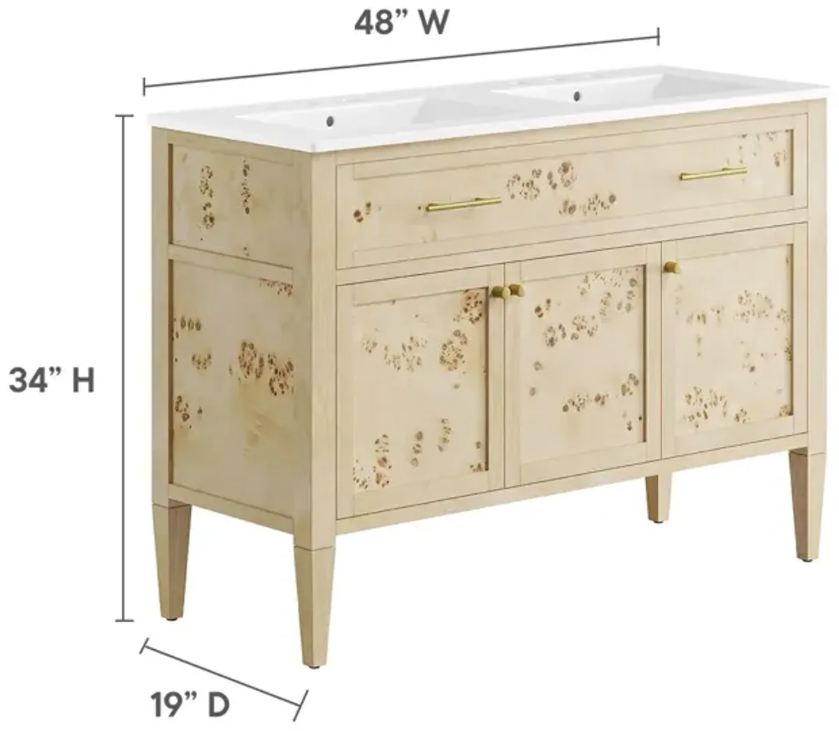 Elysian 48" Double Sink Bathroom Vanity