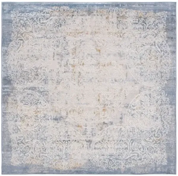 PALMA 322 Blue 6'-7' X 6'-7' Square Square Rug