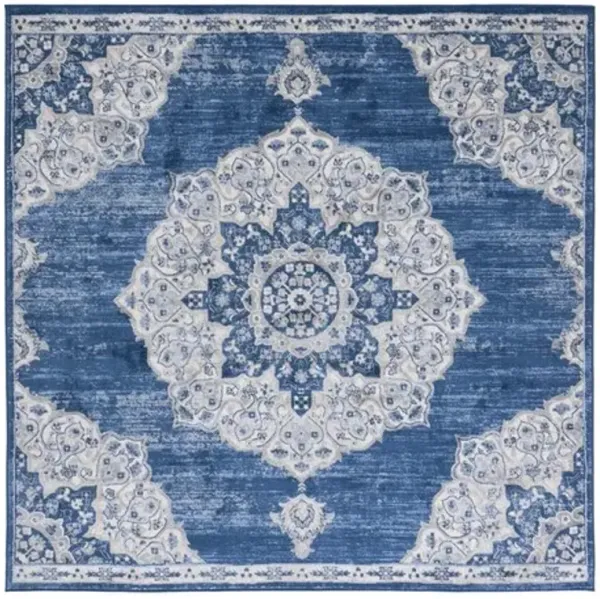 Brentwood 802 Navy / Ivory 6'-7" X 6'-7" Square Square Powerloomed Rug