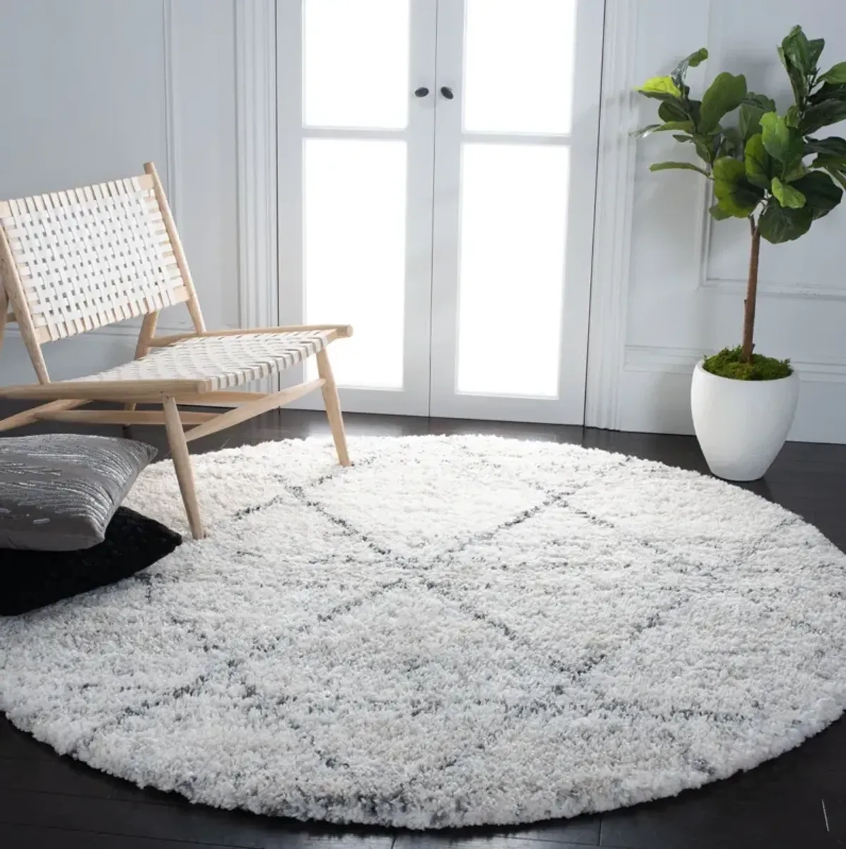 FONTANA SHAG 886 GREY  11' x 11' Round Round Rug