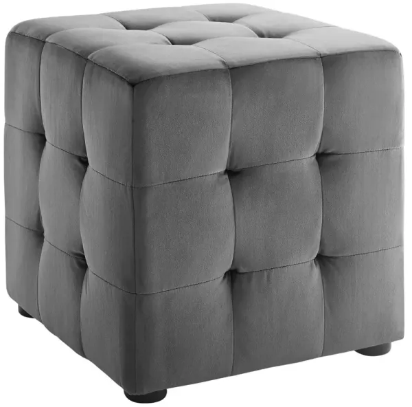 Contour Tufted Cube Performance Velvet Ottoman