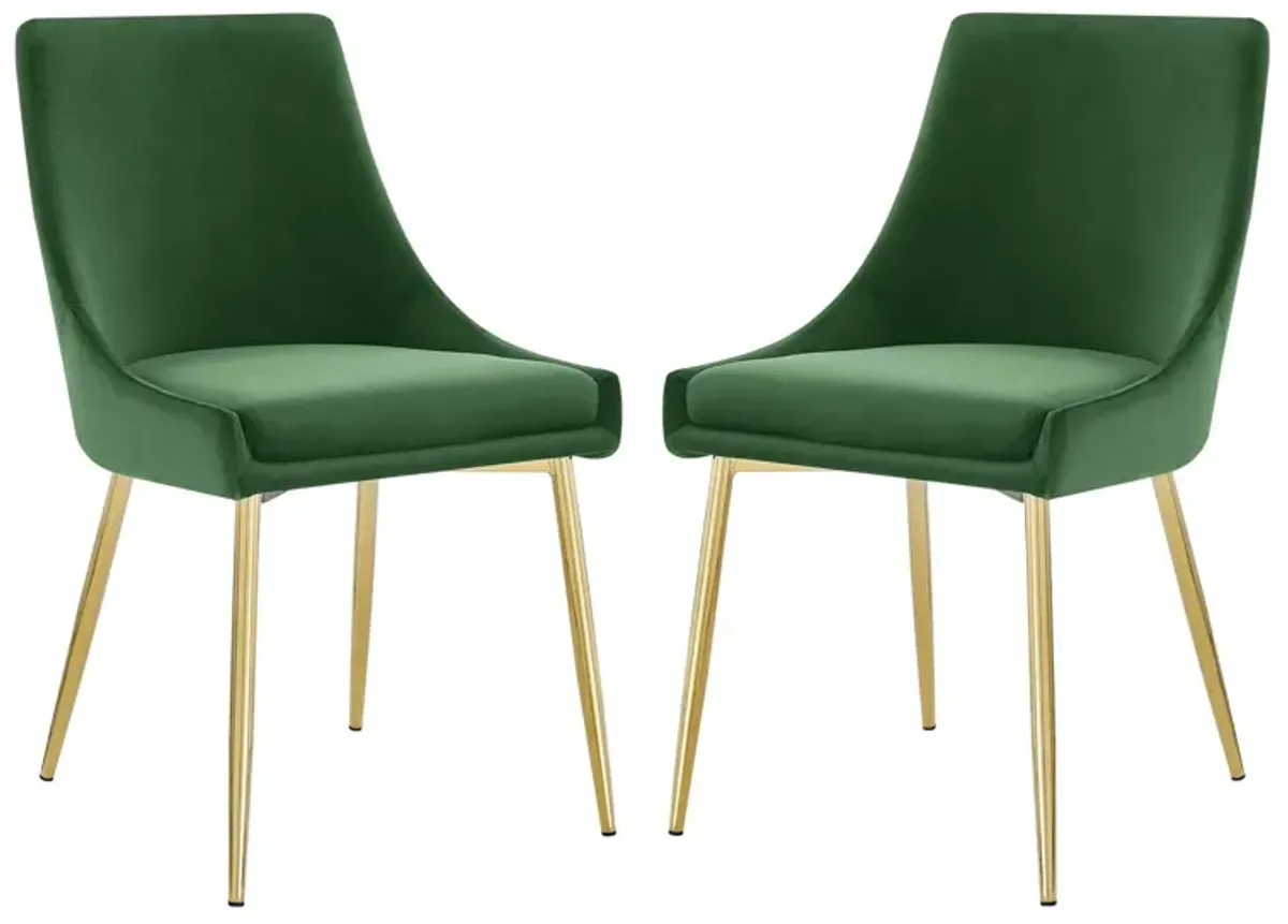 Viscount Performance Velvet Dining Chairs - Set of 2