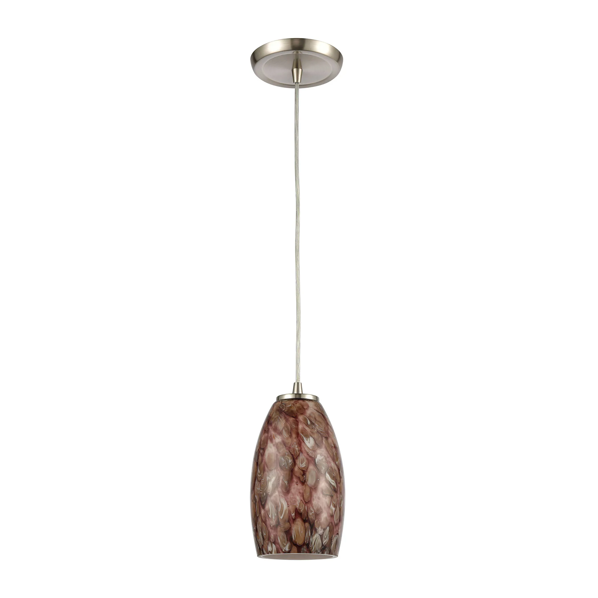 Natures Collage 5" Wide 1-Light Mini Pendant - Satin Nickel