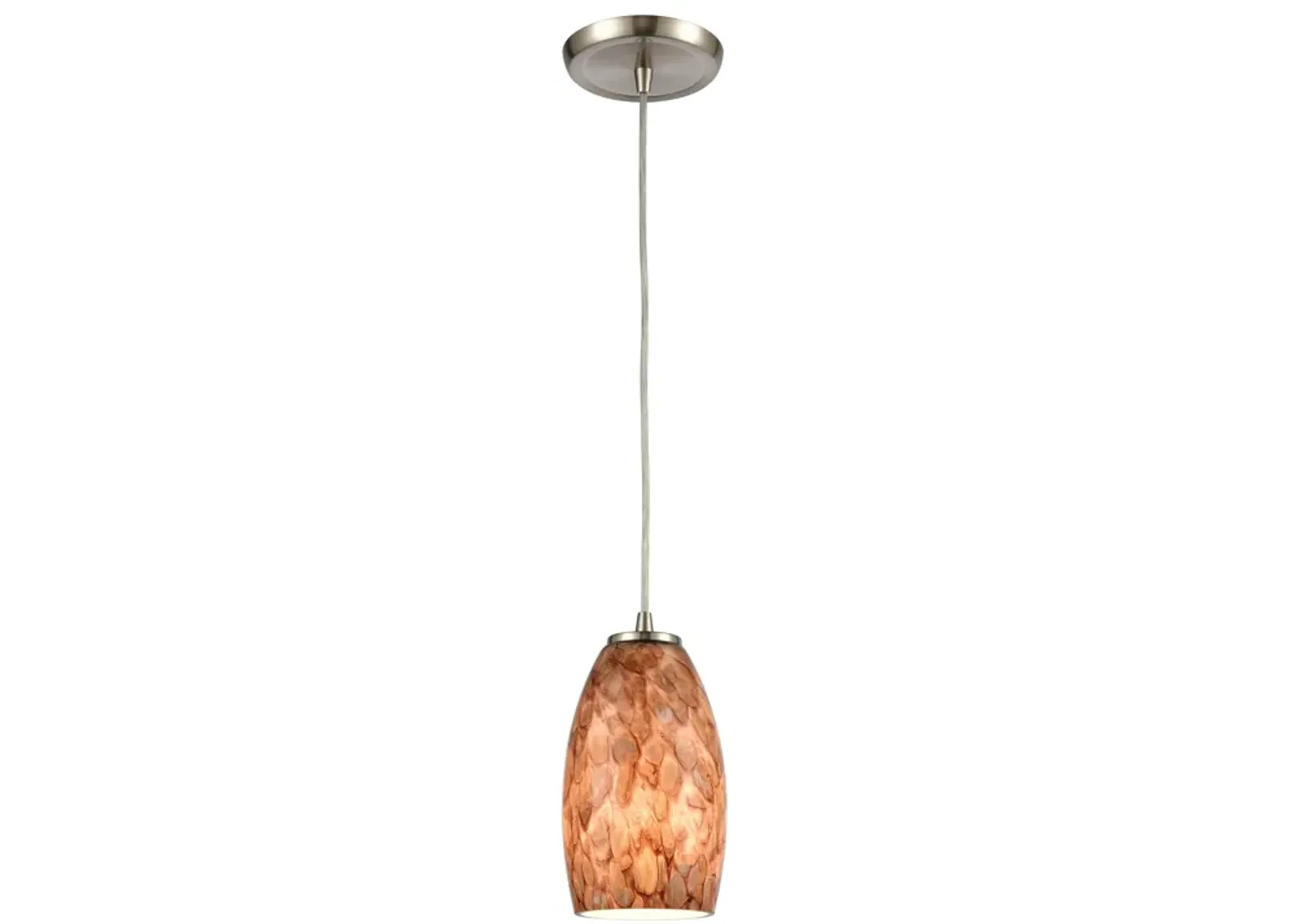 Natures Collage 5" Wide 1-Light Mini Pendant - Satin Nickel