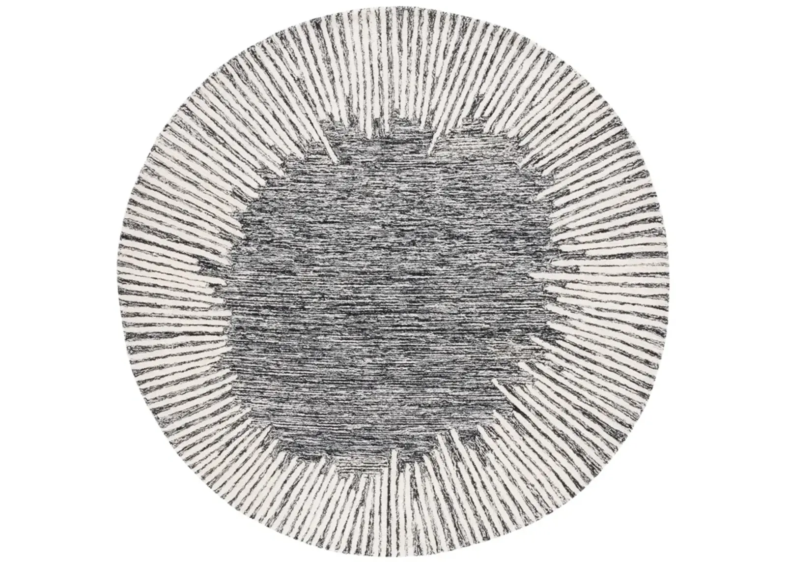 ABSTRACT 478 BLACK  4' x 4' Round Round Rug