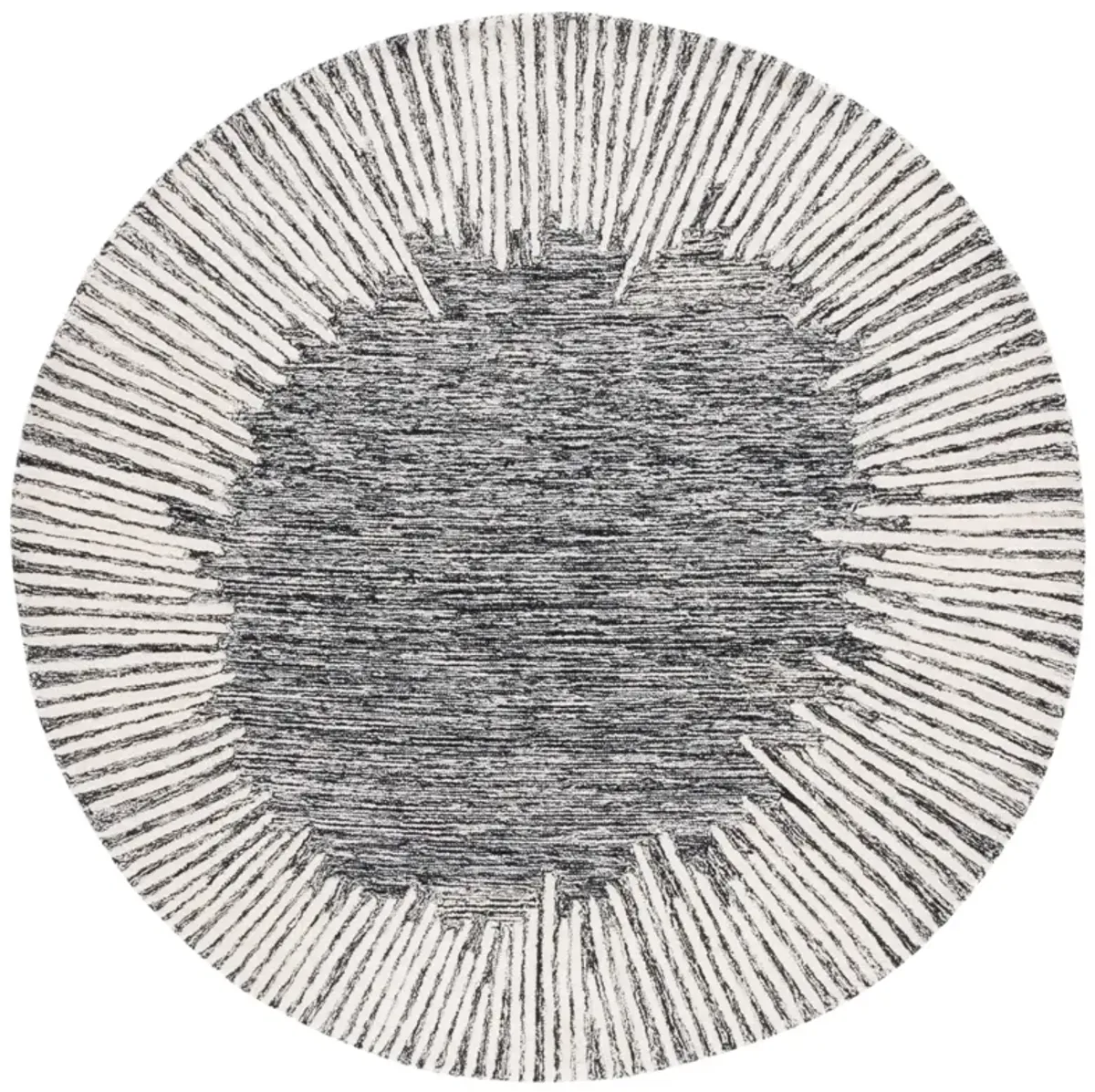 ABSTRACT 478 BLACK  4' x 4' Round Round Rug