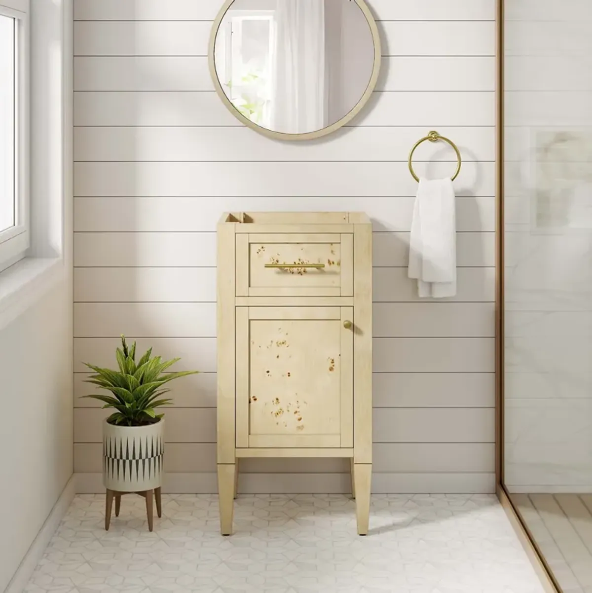 Elysian 18" Wood Bathroom Vanity Cabinet (Sink Basin Not Included)