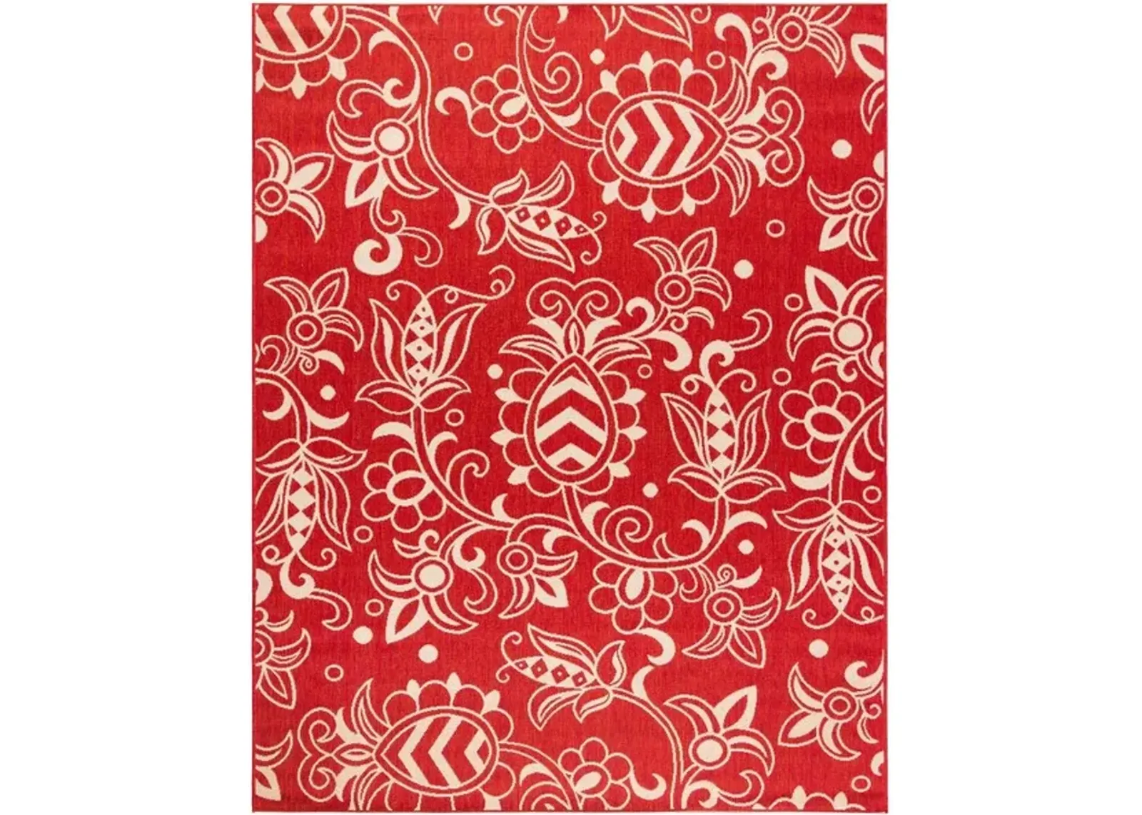 Safavieh BEACH HOUSE Collection BHS246Q-7SQ Red / Beige 6'-7" X 6'-7" Square