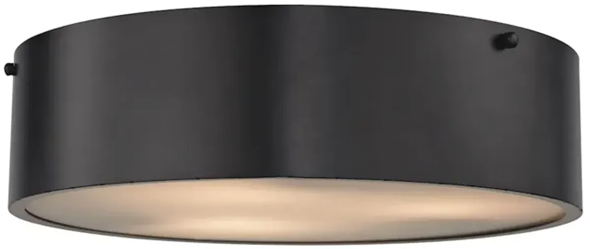 Clayton 16" Wide 3-Light Flush Mount - Oil Rubbed Bronze