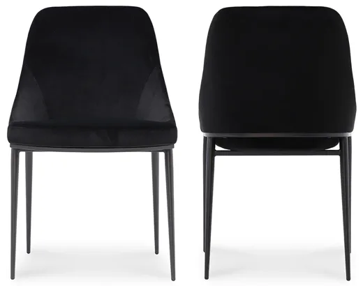 SEDONA DINING CHAIR SHADOWED BLACK VELVET-SET OF TWO