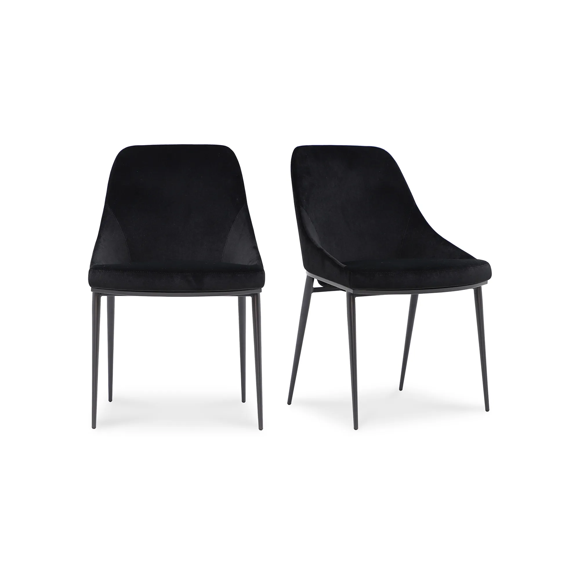 SEDONA DINING CHAIR SHADOWED BLACK VELVET-SET OF TWO