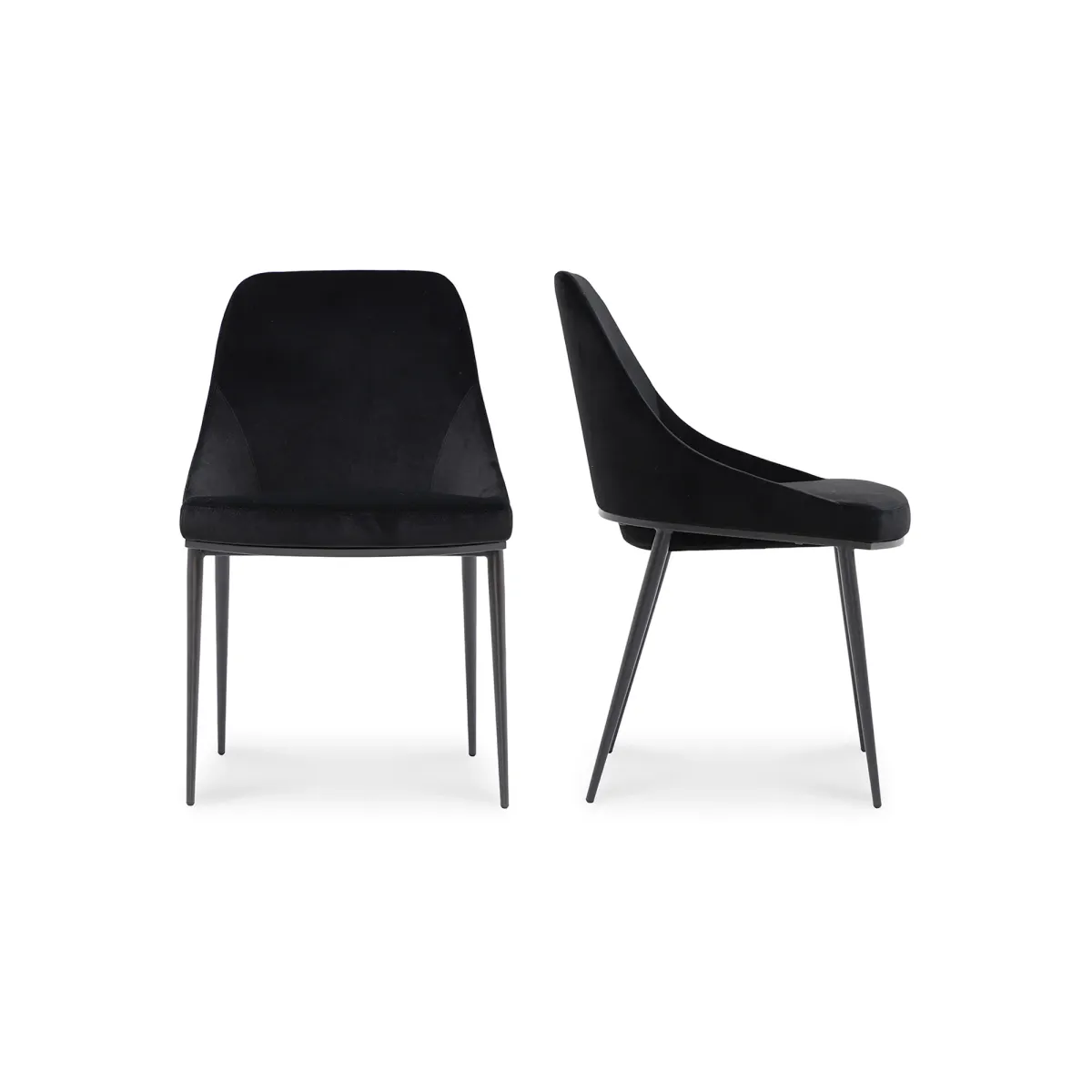 SEDONA DINING CHAIR SHADOWED BLACK VELVET-SET OF TWO