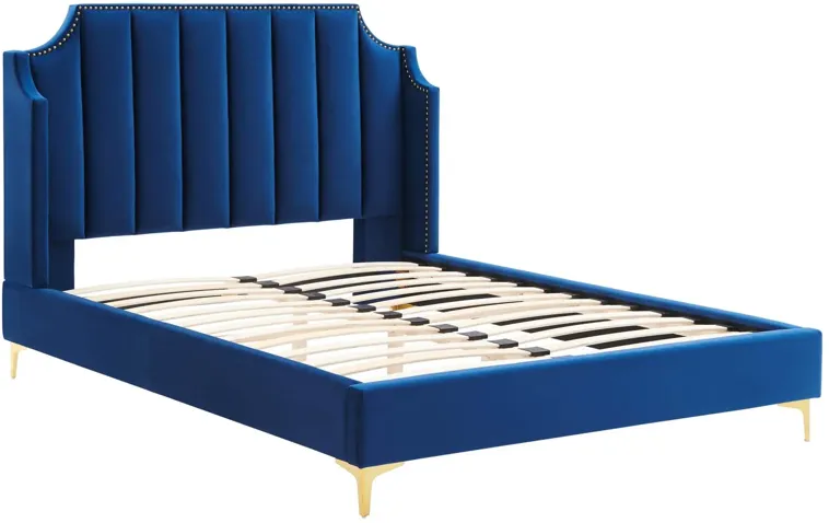 Daniella Performance Velvet Queen Platform Bed