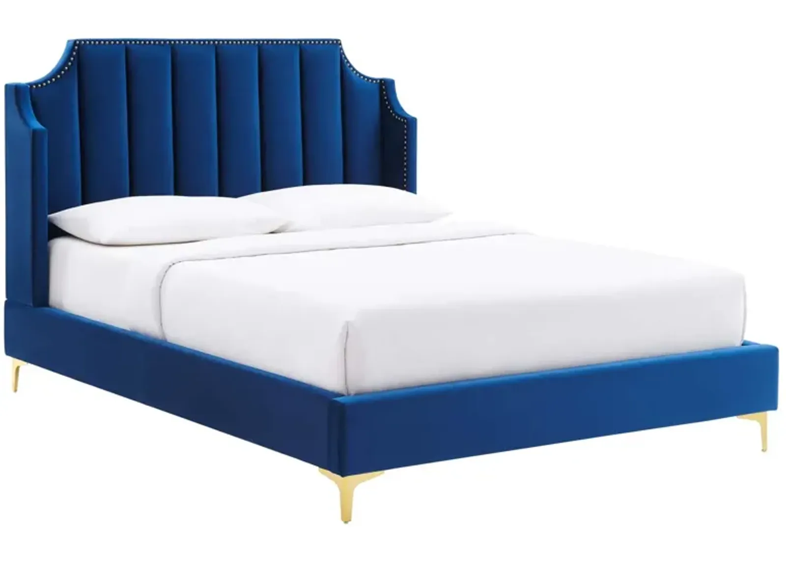 Daniella Performance Velvet Queen Platform Bed