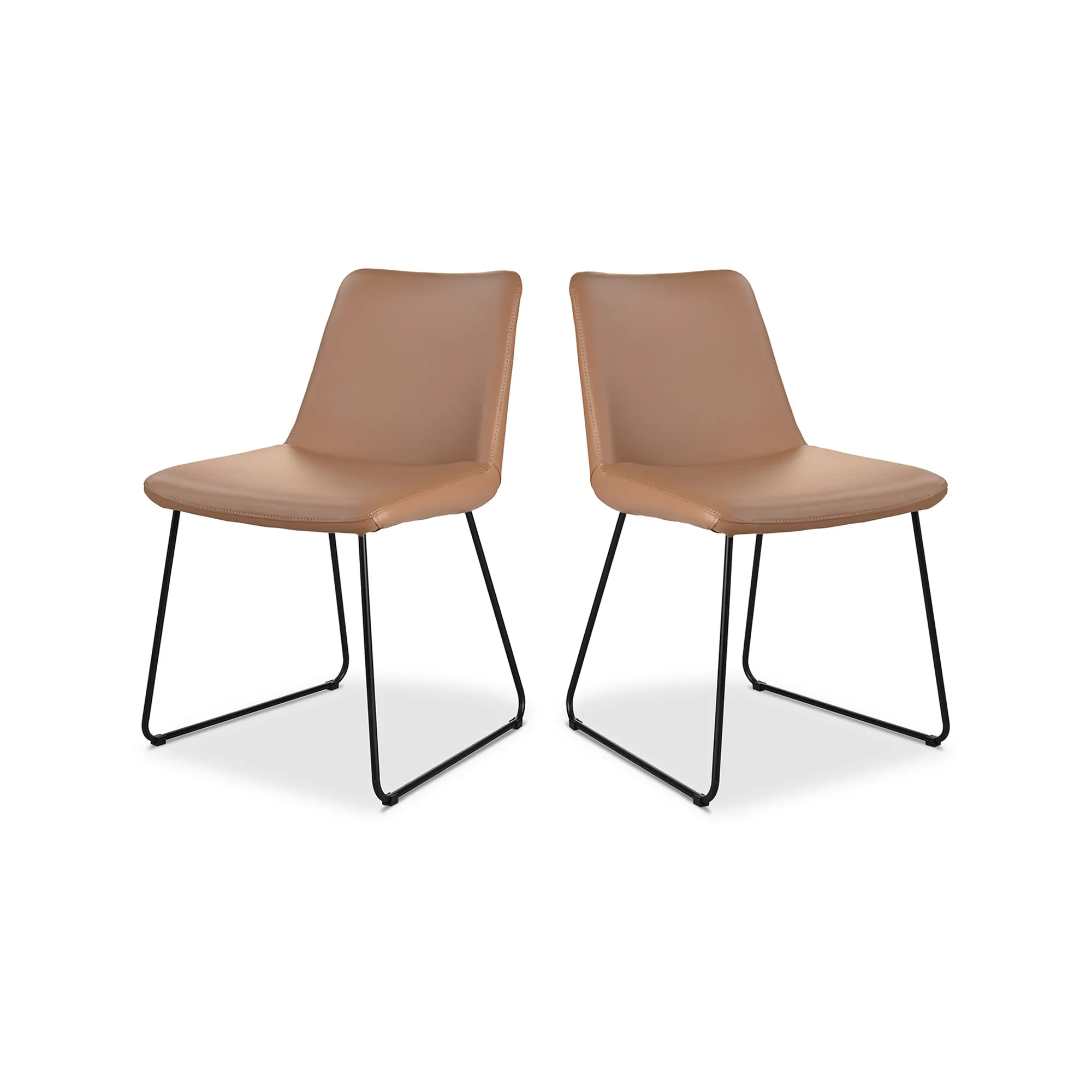 VILLA DINING CHAIR LIGHT BROWN-SET OF TWO