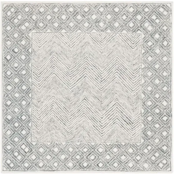 EBONY 801 Grey  6' X 6' Square Square Rug