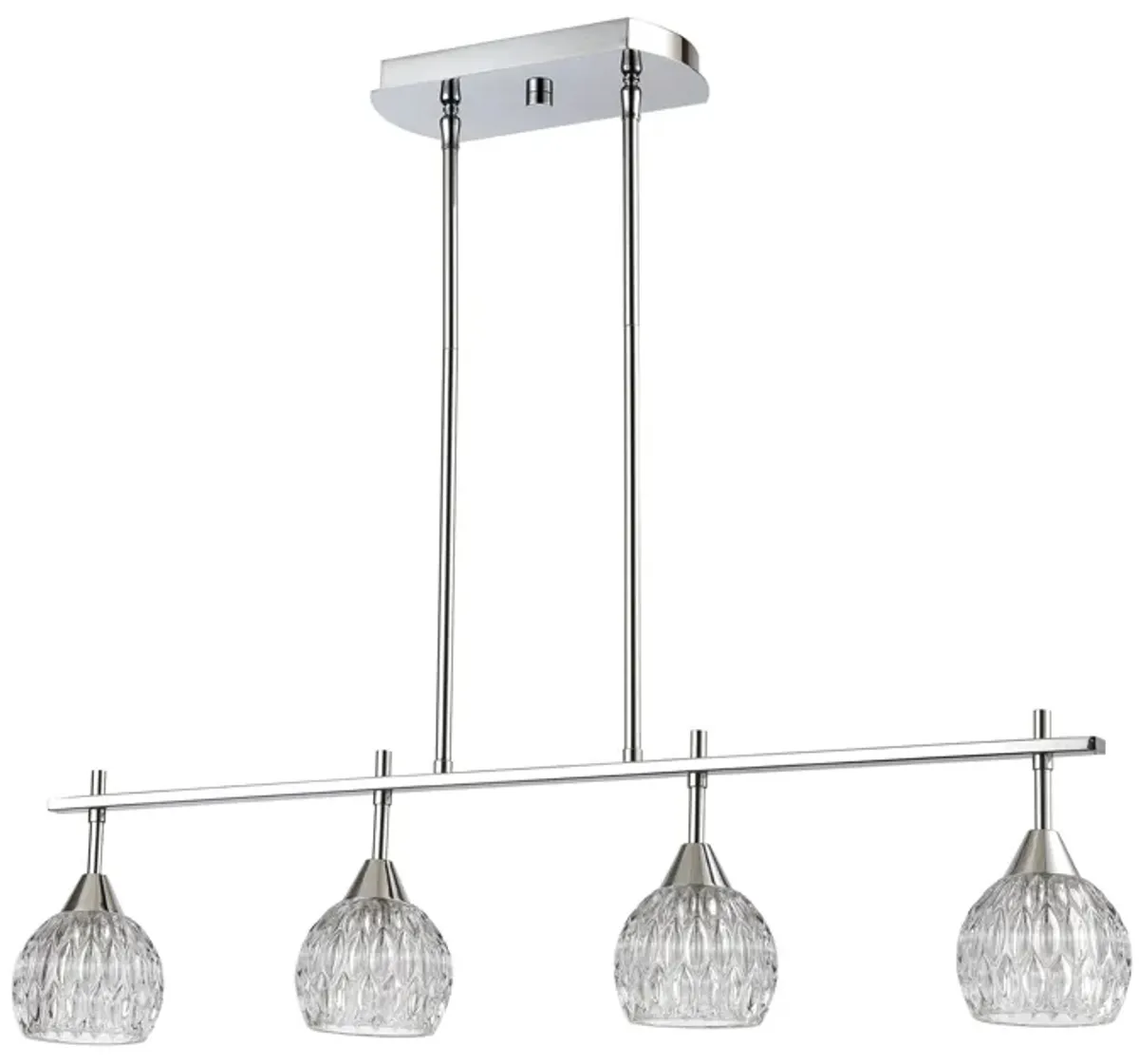 Kersey 34" Wide 4-Light Linear Chandelier - Polished Chrome