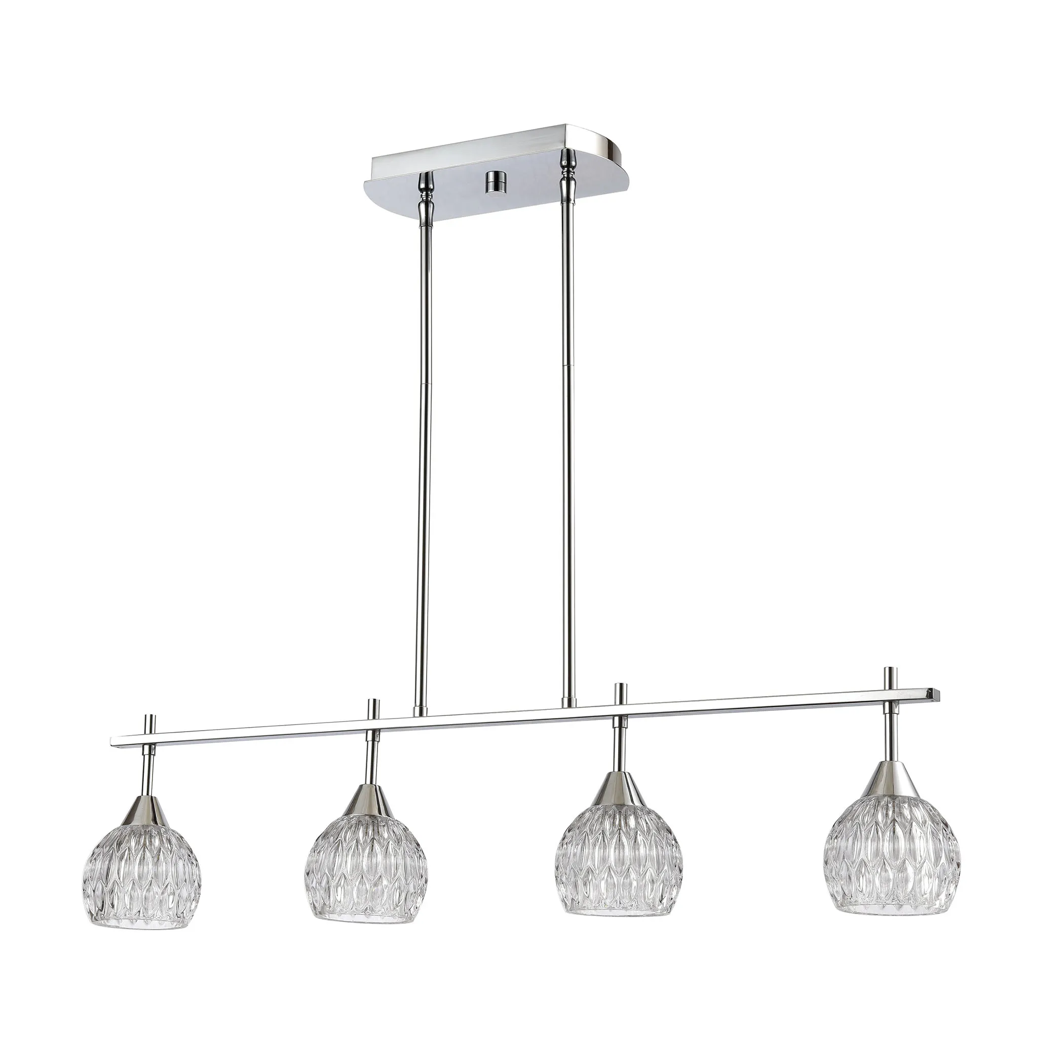 Kersey 34" Wide 4-Light Linear Chandelier - Polished Chrome