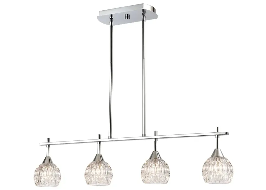 Kersey 34" Wide 4-Light Linear Chandelier - Polished Chrome