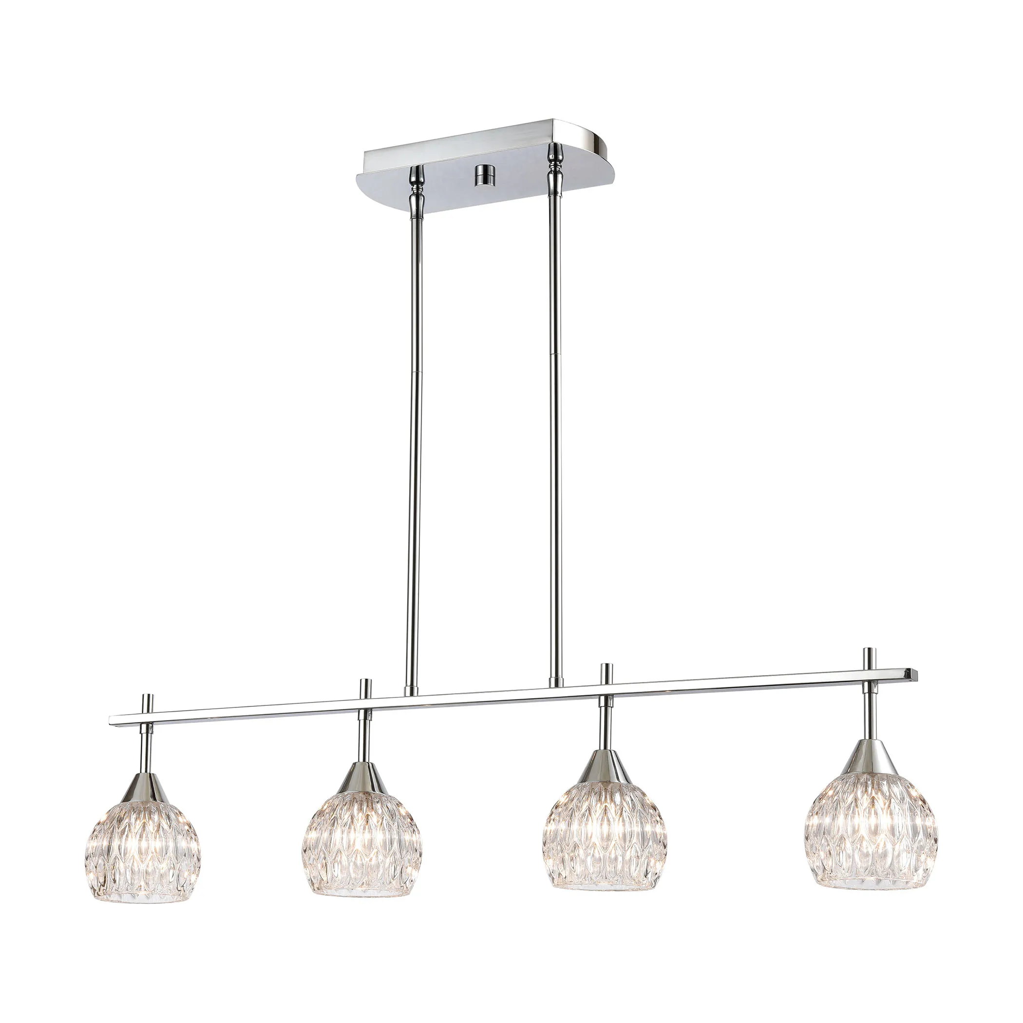 Kersey 34" Wide 4-Light Linear Chandelier - Polished Chrome