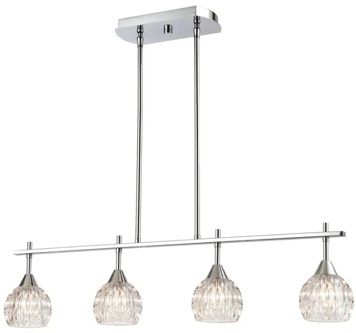 Kersey 34" Wide 4-Light Linear Chandelier - Polished Chrome