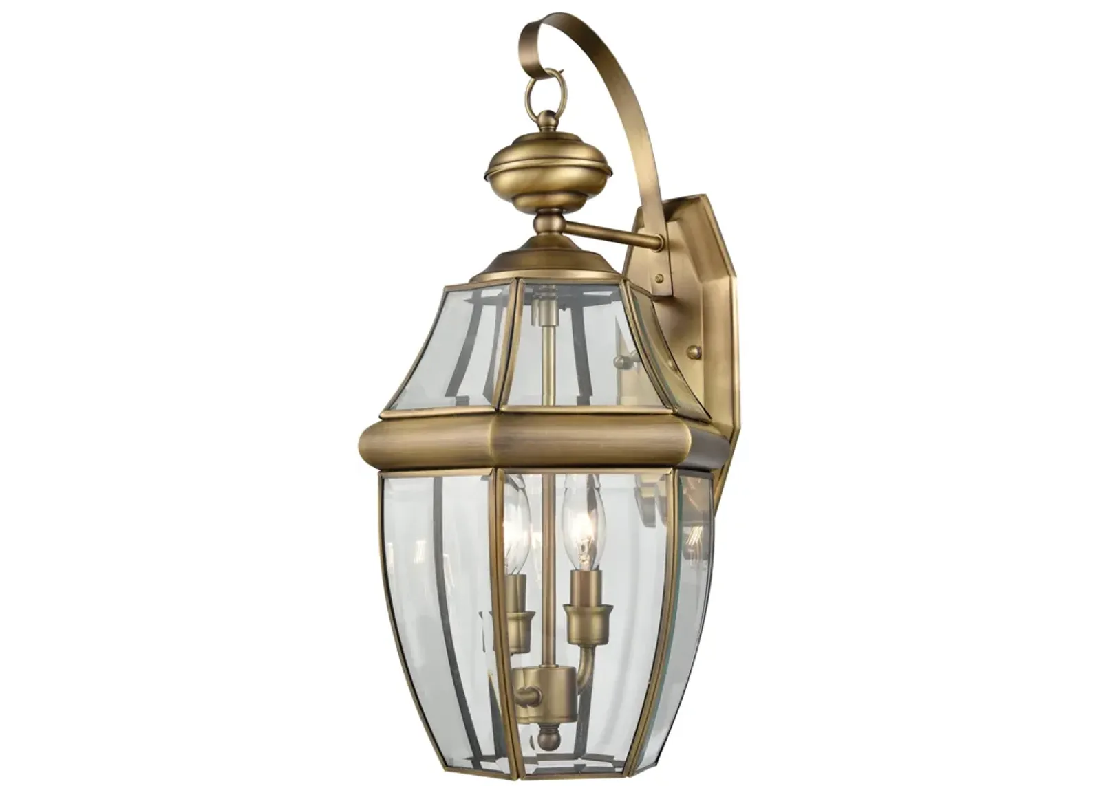 Ashford 10" High 2-Light Outdoor Sconce - Antique Brass