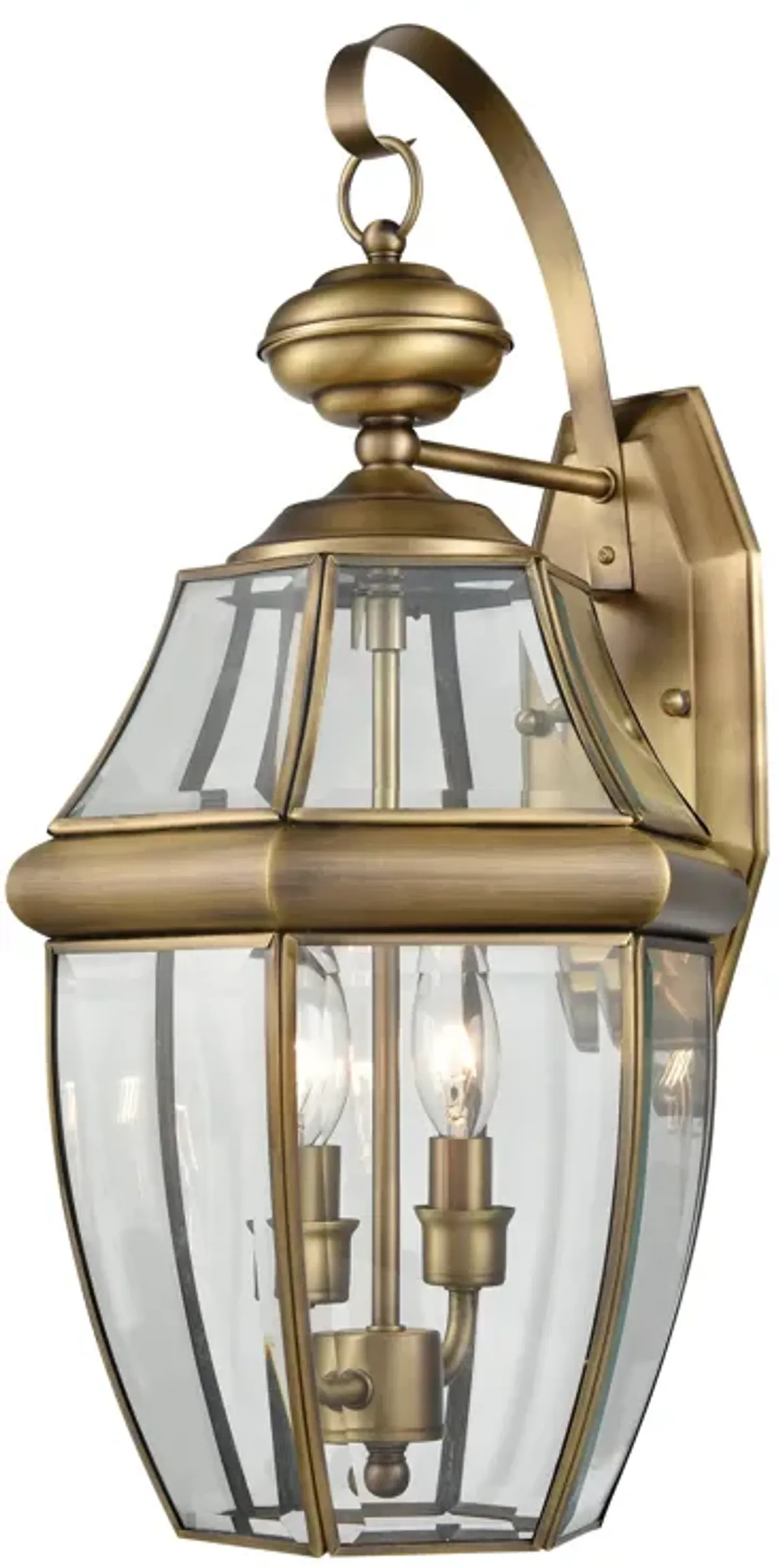 Ashford 10" High 2-Light Outdoor Sconce - Antique Brass