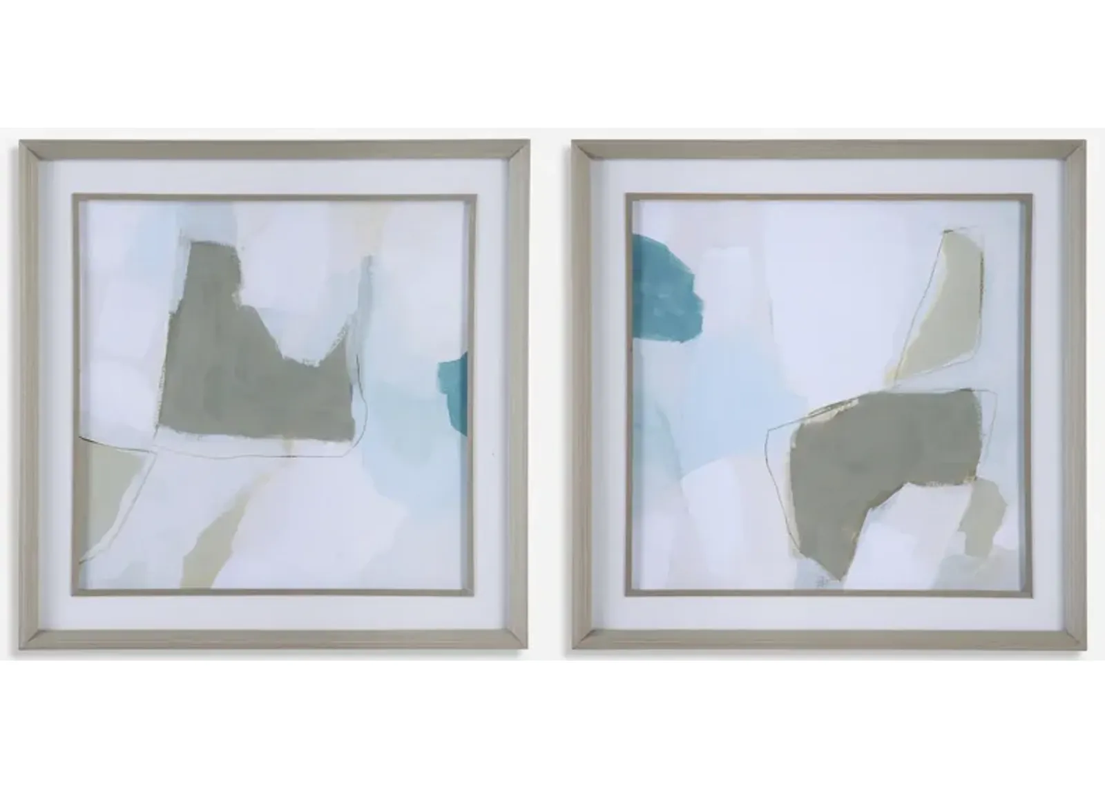 Mist Shapes Framed Prints, Set/2